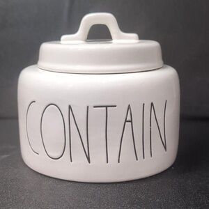 Rae Dunn CONTAIN Ceramic Storage Canister Kitchen Storage Ceramic Jar RARE HTF